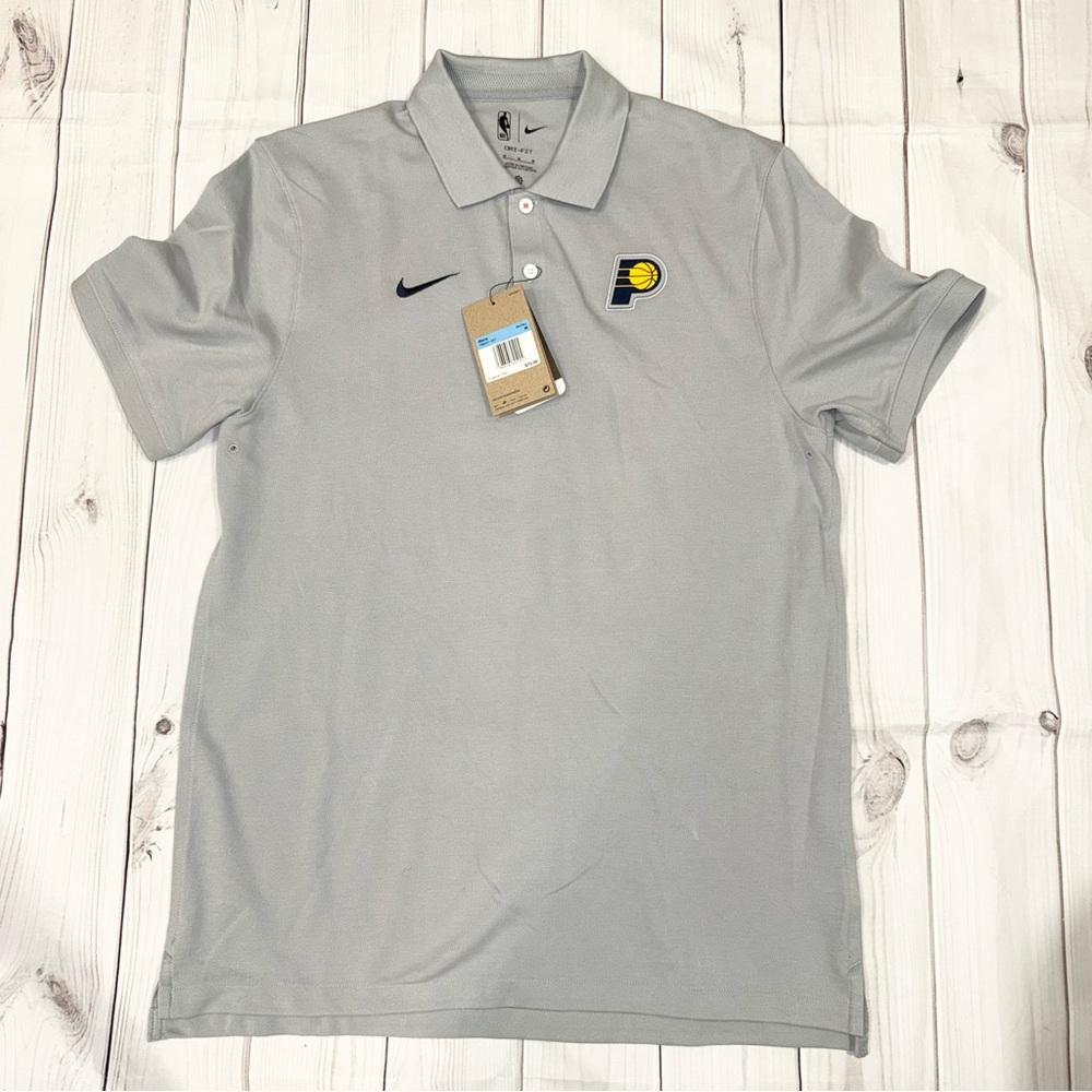 Indiana Pacer's Gray NBA Polo Nike Dri-fit - Men's Size Medium